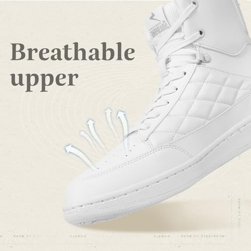 Soulsfeng Men's Women's High Top Fashion Sneakers Ankle Boots Walking Tennis Platform Leather Sneaker Red 47.5