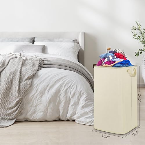 SNIGJAT Large Laundry Hamper, Tall Laundry Hamper with Sturdy Handles, Hampers for Laundry, Rectangular Dirty Clothes Hamper for Bedroom, Extra Large Laundry Basket for Clothes Toys (80 L)