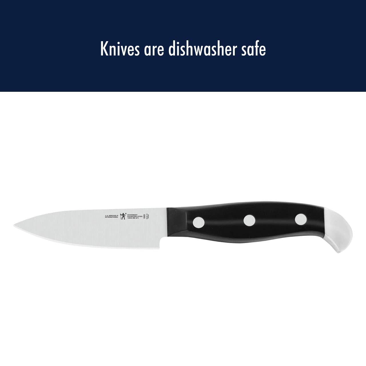HENCKELS Statement Razor-Sharp 3-inch Compact Chef Knife, German Engineered Informed by 100+ Years of Mastery, Black/Stainless Steel
