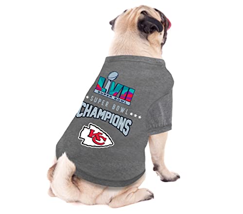 NFL 2024 Super Bowl LVIII Championship Pet Tee Shirt, Durable Sporty Pet Tee, X-Small. *Limited Edition NFL Champ Dog T-Shirt. Licensed NFL Football Winning Shirt for Dogs & Cats