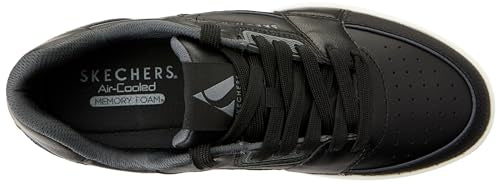 Skechers Men's Uno Court Trainers, White and Grey Leather Duraleather Blue M, 13 US