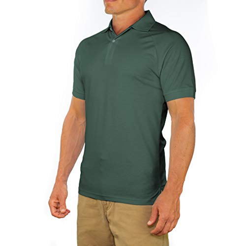 CC Perfect Slim Fit Polo Shirts for Men + Stretch | Breathable Sweat Wicking Short Sleeve Fitted Collared Mens Polo T Shirt Royal Blue