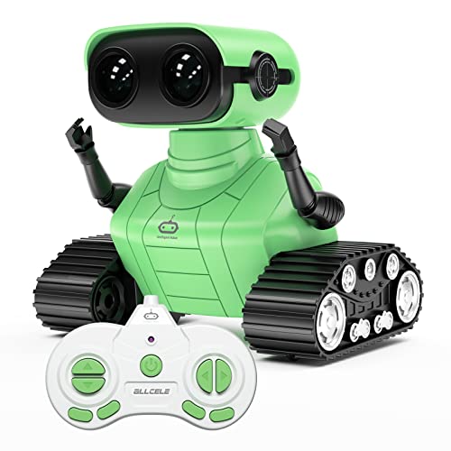 ALLCELE Kid Robot, LED RC Robot Toys, RC Robot for Girls with Walkie Talkie, Programming, Music, Demo and LED Function, Remote Control Robot Toy, Gift for Girls 3-8 Years Old Blue Pink