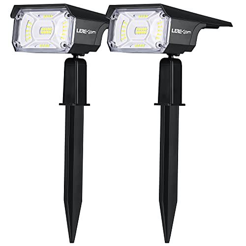 LEREKAM 40 LEDs Spotlights,IP65 Waterproof Solar Powered Landscape Spotlights 2-in-1 Wall Light, Outdoor Landscaping Lights Auto On/Off for Yard Garden 2Pack Warm-White