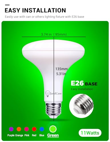 JandCase BR30 Halloween Light Bulbs, E26 Base Halloween Purple Indoor Flood Light Bulbs, 11W(65W Equivalent), Purple Flood Light Bulbs for Halloween Decoration,Not-Dimmable, 2 Pack