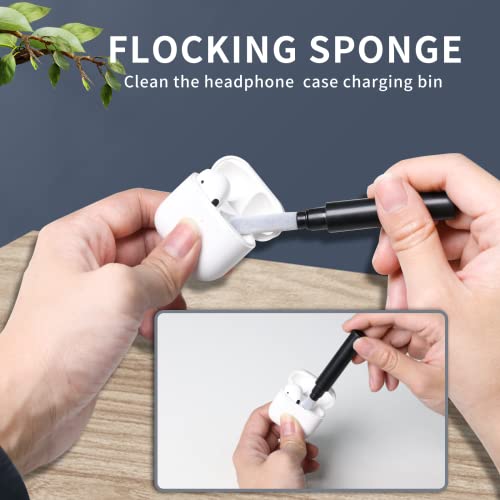 Cleaner Kit Compatible with Airpods, Earbuds Cleaning kit for Airpods Pro 1 2 3, Phone Cleaner kit with Brush for Earbuds,Earpods,Earphone,Headphone, iPod,Case,iPhone,ipad,Laptop, Camera (Black)