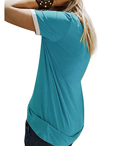 YEXIPO Graphic Tees for Women Short Sleeve Summer Tops Funny Letter Printed Loose Casual T Shirts A Grey