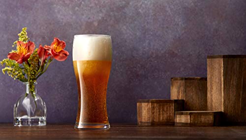 JoyJolt Callen 15.5oz Beer Glasses Set of 4 Beer Pint Glass. Craft Beer Glass, Pilsner Glasses, IPA Beer Glass. Solid Glassware Beer Cup. Classic Beer Gifts, Beer Cups, Mugs and Beer Glasses for Men
