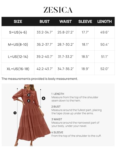 ZESICA Women's Casual Half Sleeve Tie V Neck Elastic High Waist Solid Color Flowy Tiered A Line Beach Party Maxi Dress,Apricot,Small