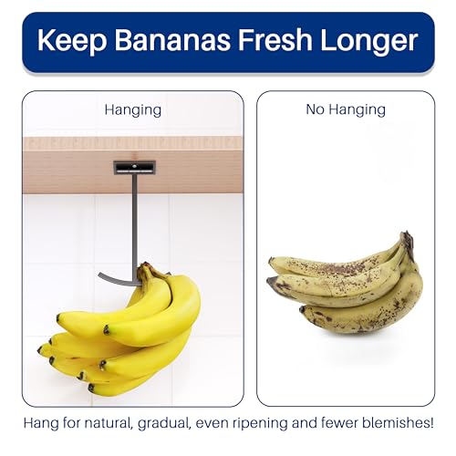 Josmimic Black Kitchen Hook for Hanging Banana undercounter