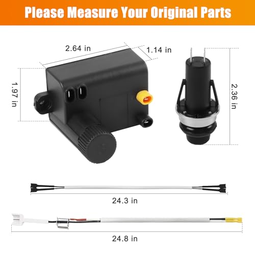 Barbqtime 66355 Grill Igniter Button for Weber Genesis II 410/210 Gas Grills (2017+), Grill Igniter Replacement for Weber Genesis II E-410 SE-410 LX410 E-210, Igniter Kit for Weber 66355