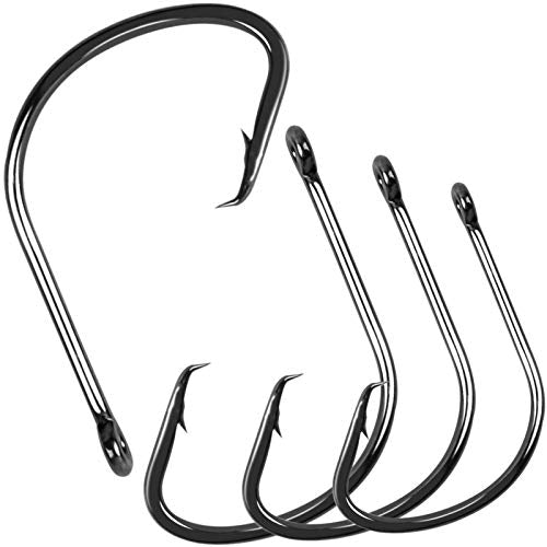 Fishing Circle Hooks Strong High Carbon Steel Offset Catfish Fishing Hooks for Bass Trout Freshwater Saltwater 8/0 100pcs