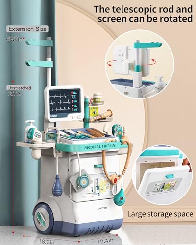 Jovow Doctor Kit for Toddlers 3-5, Medical Kit with Sound and Light Functions, Doctor Playset for Kids Birthday Gift