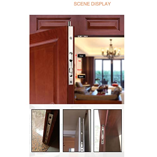 Xnrtop 2 Pcs Door Flush Bolt - 8 Inch Concealed Security Door Lock for French Doors, Composite Doors, Wood Doors, Double Doors, Dummy Doors, Stainless Steel Finish (Golden)