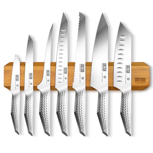 HOSHANHO Steak Knives Set of 6, 4.5 Inch Sharp Serrated Kitchen Steak Knife Set, High Carbon Japanese Stainless Steel Steak Knives with Ergonomic Handle