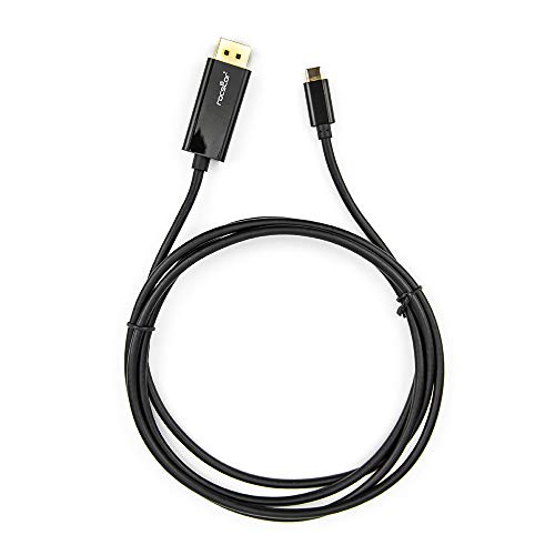 Rocstor Y10C167-B1 Premium 6ft USB-C to DisplayPort Cable M/M- USB Type-C to DisplayPort Converter Cable - 6ft (1.8m) – Supports up to 4K 60Hz Mac or Windows Compatible- DisplayPort/USB 3.1, Black