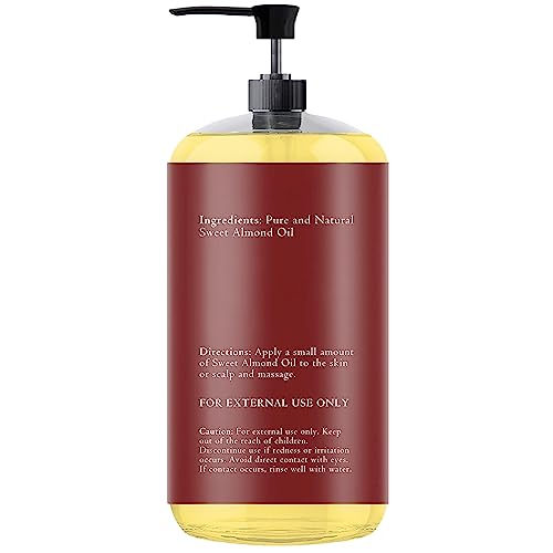 Essentially KateS Sweet Almond Oil 16 oz - 100% Pure and Natural and Cold Pressed