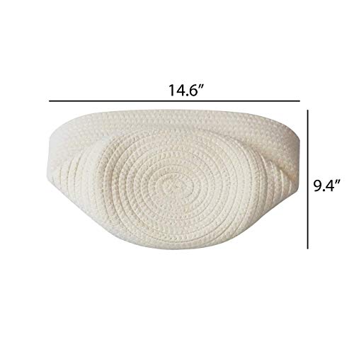 T&T Homewares Small Cotton Rope Basket with Cute Green Dinosaur for Baby Diaper Organizer, Woodland Nursery Storage, Kids Room Organizer, Baby Laundry Baskets, Cat Dog Toy Basket
