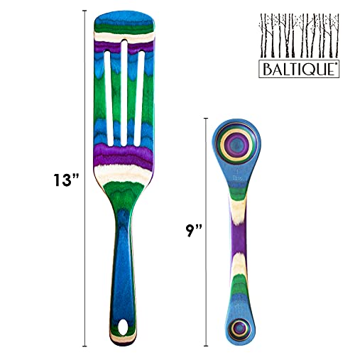 Totally Bamboo Baltique Mumbai Collection 2 Piece Cooking Utensil Set, Spurtle & Measuring Spoon