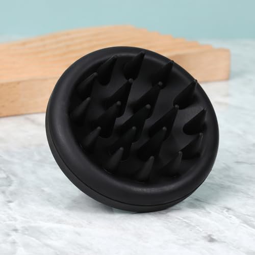 Josoft Silicone Scalp Massager Shampoo Brush, Hair Scrubber with Soft Silicone Bristles, Scalp Scrubber, Wet Dry Scalp Massager Hair Growth & Scalp Care(Black)