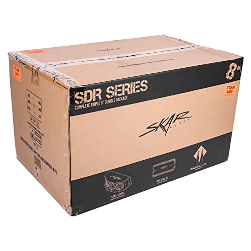 Skar Audio Triple 8" Complete 2,100 Watt SDR Series Subwoofer Bass Package - Includes Loaded Enclosure with Amplifier