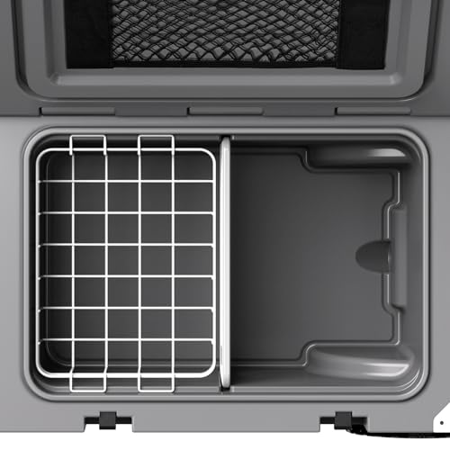 55 Quart Cooler with Wheels, Ice Chests Portable Camping Cooler Holds Ice up to 6 Days, Leak-Proof Insulated Cooler with Handle Cup Holders, Hard Cooler for Outdoor Camping, Beach, Boat, Grey
