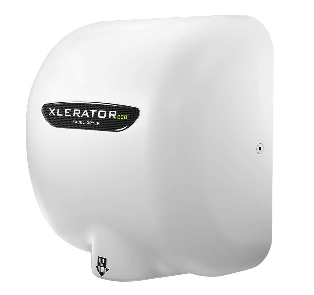 Excel XLERATOReco XL-BW-ECO Automatic Surface Mount High Power Hand Dryer, White Thermoset (BMC) Cover, 110V