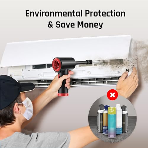Compressed Air - Cordless Electric Air Duster, Reusable Canned Air for Computers/Electronics/Keyboards/Blaster/Laptop Dust Spray Cleaner, Powerful Air Blower with Fast USB Charging-Replace Air Can