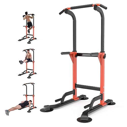 Z ZHICHI Pull Up Dip Station For Home Gym Strength Training Fitness Workout Station Chin-Ups Push-Ups Pull-Ups Dip-Ups 330LBS T055CDN