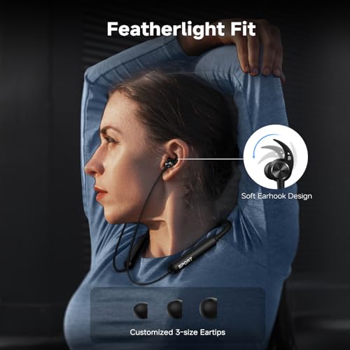CXK Neckband Bluetooth Headphones, Bluetooth 5.3 Wireless Headphones 80Hrs Extra Long Playtime Stereo Bass in-Ear Headsets with Mic, IPX6 Waterproof Earbuds, Neckband Earphones for Sport, Business