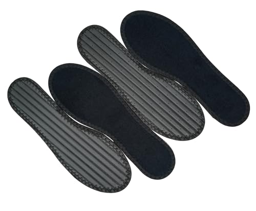 Happystep Cotton Terry Cloth Insoles, Barefoot Shoe Inserts, Sweat Absorption, Odor Control, Moisture-Wicking, Washable and Reusable, Zero Drop Shoe Insoles, 1 Pair Black and 1 Pair White (Men 11)