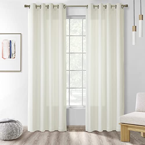 Loft Living Rhythm Lined Grommet Curtain Panel 54" x 63" in Ivory