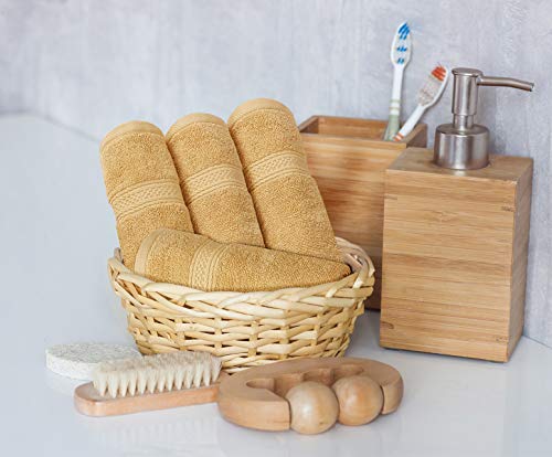 Utopia Towels 8-Piece Premium Towel Set, 2 Bath Towels, 2 Hand Towels, and 4 Wash Cloths, 600 GSM 100% Ring Spun Cotton Highly Absorbent Towels for Bathroom, Gym, Hotel, and Spa (Ivory)