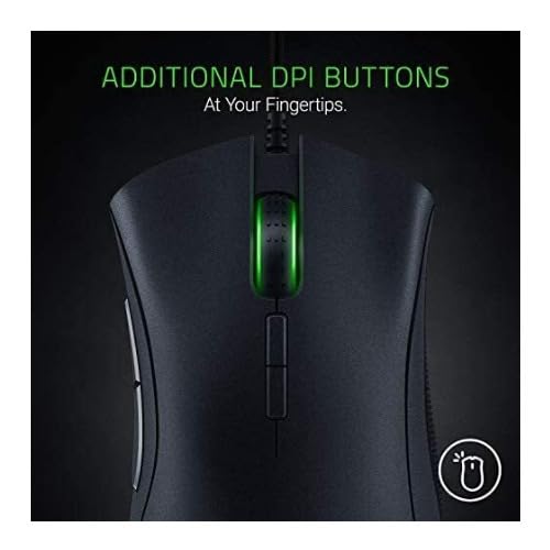 Razer DeathAdder Elite Gaming Mouse: 16,000 DPI Optical Sensor - Chroma RGB Lighting - 7 Programmable Buttons - Mechanical Switches - Rubber Side Grips - Matte Black