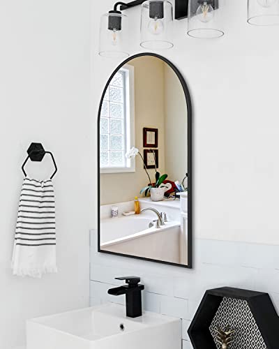 TinyTimes 81''x41'' Oversized Full Length Mirrors, Arched Floor Mirror with Stand, Full Body Large Oversized Standing Mirror/Leaning/Hanging Wall Mounted for Living Room, Bedroom, Gold