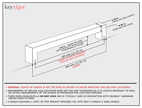 32 Inch Long Stainless Steel Door Handles Brushed Nickel Finish, Modern Door Handle Pulls for Commercial Glass Entry Doors Wooden Barn Door Home Interior Exterior Fiberglass Door, Square Rectangle Bar