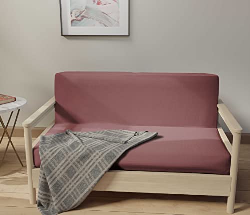 LANE LINEN Futon Covers Full Size, 100% Cotton Futon Slipcovers, Full Size Futon Mattress Cover for Futon Sofa Bed, Foldable Armless Sofa Cover, Zippered Futon Couch Cover - Teal