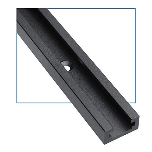 Hot Favorable Aluminum 24" T-Track for Woodworking –Double Cut Profile Universal with Predrilled Mounting Holes -Woodworking and Clamps-Fine Sandblast Black Anodized 1PK