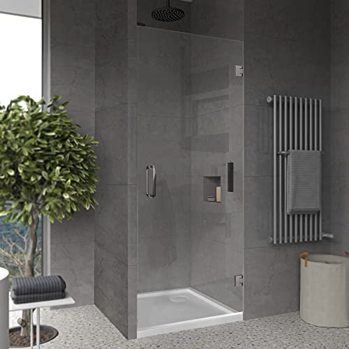 Custom Glass Shower Door Ravello Series 3/8" Thick for Bathroom - Cut to Size Frameless Double Hinge Swing Shower Door with Glass Protection and Chrome Hardware by Fab Glass and Mirror