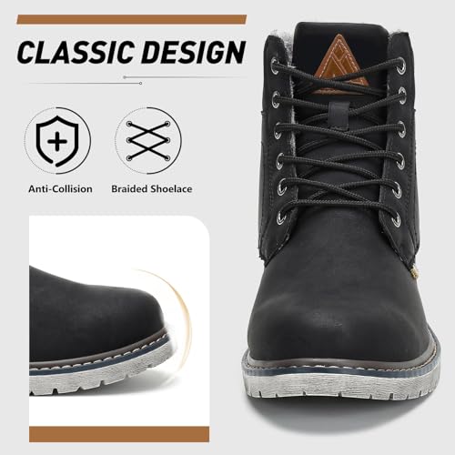 Mishansha Mens Winter Hiking Boots Waterproof Warm Snow Boots for Men Outdoor Trekking Camping