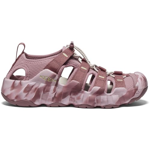 KEEN Women's Hyperport H2 Breathable Easy On Comfortable Hiking and Water Sandals, Tangerine/Marina, 10
