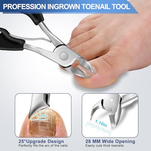 2024 Toenail Clippers for Seniors Thick Nails - 17mm Straight Wide Jaw Ultra Sharp Nail Clippers for Men & Upgrade 360°Rotary Fingernail Cutter for Seniors, Novelty Gifts for Men Women
