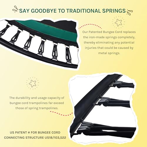 SkyBound 10 FT Springfree Trampoline for Kids and Adults - Springless Trampoline with Enclosure - Recreational Trampolines Bungee Cords - Outdoor Trampoline for Kids - No-Gap Design Zipper System