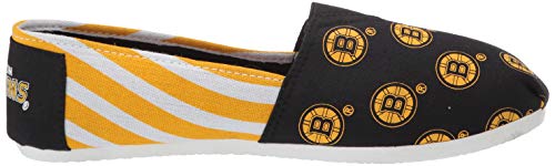 FOCO NHL Boston Bruins Women's Canvas Stripe Shoes, X-Large (11-12), Black