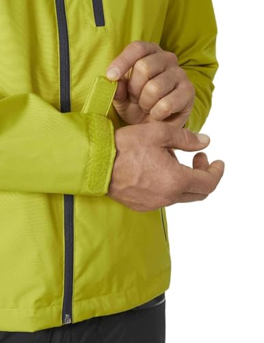 Helly Hansen Men's Crew Hooded Midlayer Fleece Lined Waterproof Raincoat Jacket, 853 Grey Fog, XX-Large