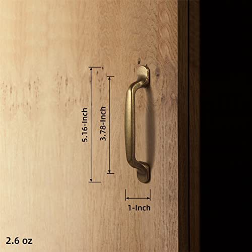 Goo-Ki 6 Pack Antique Brass 5-Inch(128mm) Center to Center Arch Cabinet Pulls Drawer Handles Zinc Alloy Mid-Century Modern Hardware for Kitchen and Bathroom Cupboard
