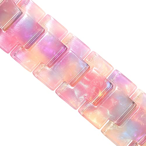 Greaciary Resin bands Compatible with Apple Watch 38mm 40mm 41mm 42mm 44mm,Lightweight Resin Barcelet with Stainless Steel Buckle Replacement For iWatch Series for Women Men (Aurora White, 44mm)