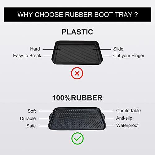 Matace 1 Pack Rubber Small Boot Tray for Entryway,Boot Mat,Shoe Tray,Shoe Mat for Indoor and Outdoor Use, 27.95"x 15.74" (Pack of 1)