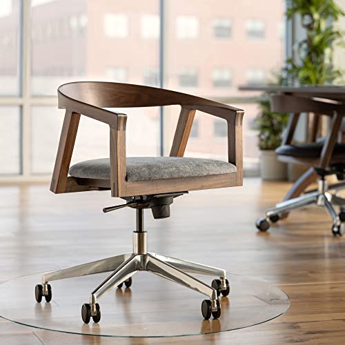 KIAYACI Glass Chair Mat for Carpet or Hard Floor Tempered Glass Glass Table Top Table Mat 48" Round x 1/4" Thick,Clear