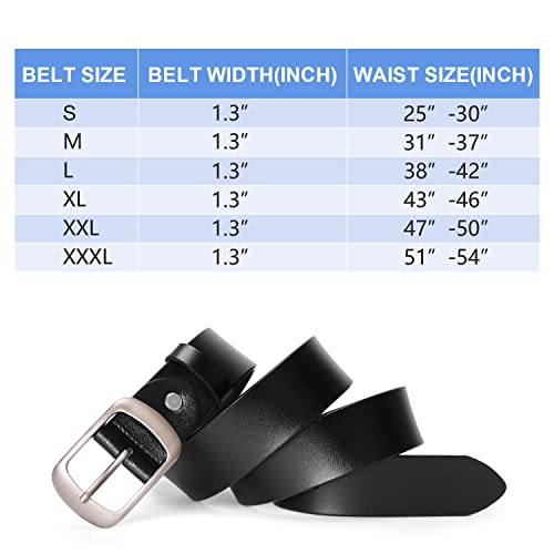 SUOSDEY Fashion Womens Leather Belt, Soft Leather Waist Belt with Pin Buckle for Jeans Pants,width 1.3"